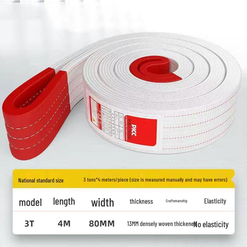 Krajowa Pogrubiona Biała Płaska Zawiesia do Dźwigu i Holowania - Lina do Podnoszenia Przemysłowego