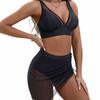 2025 High Waist Mesh Kordelzug Bikini Set für Damen