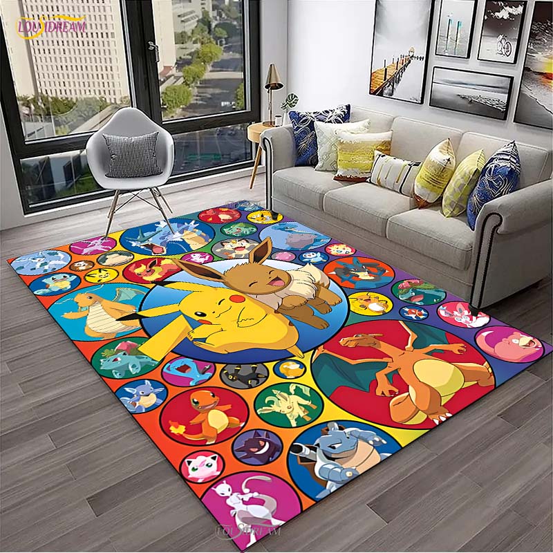Pokemon Pikachu Κινούμενα Σχέδια Anime Χαριτωμένο Χαλί για Σαλόνι Υπνοδωμάτιο Χαλί Κουζίνας Πόρτας Παιδικό Αντιολισθητικό Πατάκι Δαπέδου Alfombra Δώρο Γενεθλίων