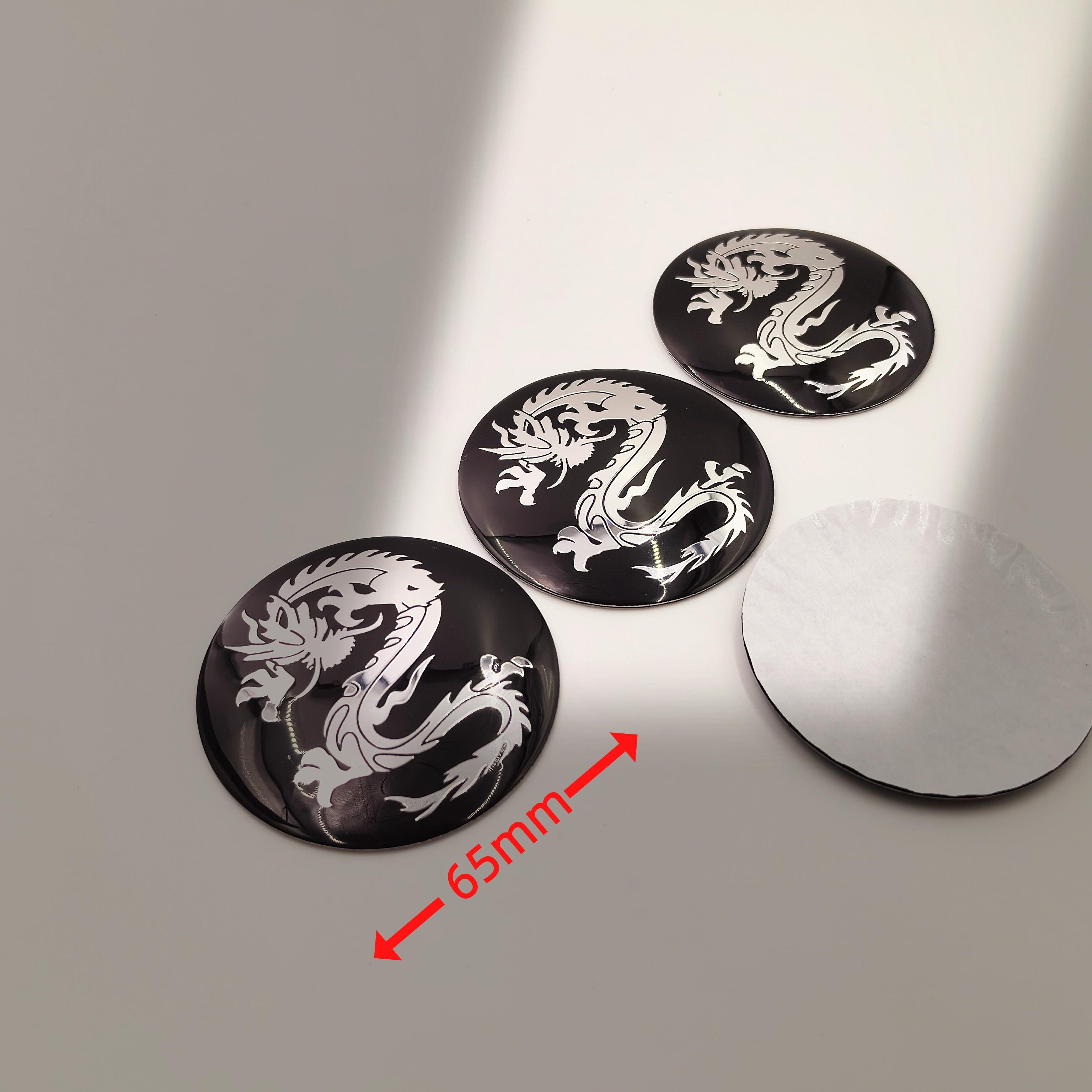 

4Pcs 65mm Dragon Emblem Car Wheel Center Hub Cap Badge Sticker Rim Cover Badge for HONDA TOYOTA BMW KIA Chevrolet FORD LEXUS
