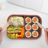 Silicone Bento Box Divided Compartments Portable Lunch Container For Kids Students Microwave Safe Food Storage Case