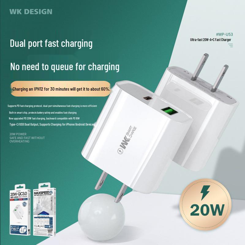 

WEKOME PD20W Fast Charger for iPhone 14/13/12, UK & EU Spec US Spec