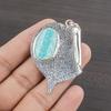 Natural Amazonite Gemstone 925 Sterling Silver Jewelry Designer Pendant 2.09" AJP-2374