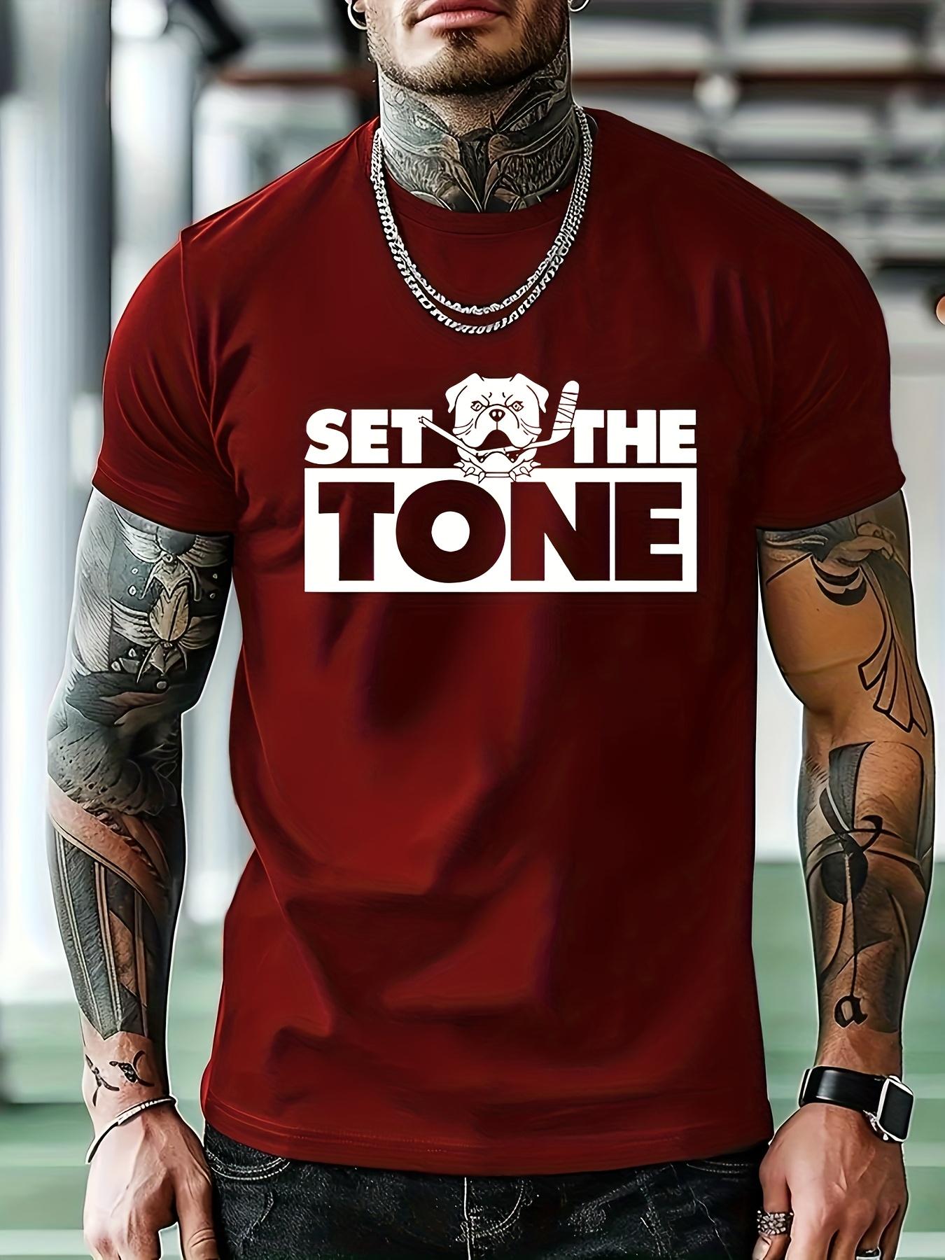 Casual Graphic T-shirt - SET THE TONE Bear Print Summer Tee XXXL