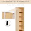 Set di 2 Scaffali a Colonna Armadietto per CD-DVD 6 + 6 Scomparti Dim. 21L x 19P x 88A cm Max. Capacità 160 CD Colore Faggio