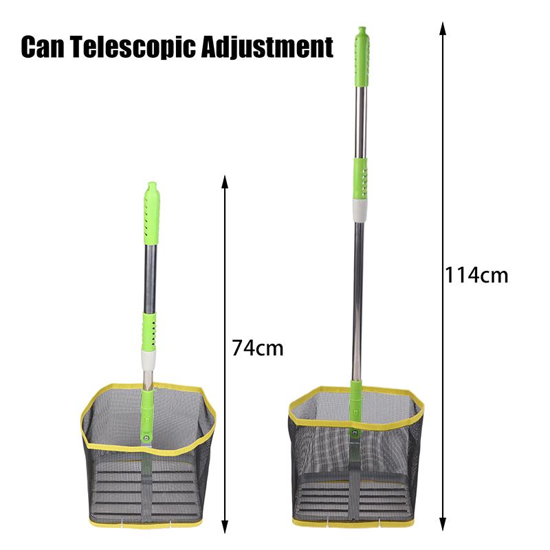 Portable 180 Degree Angle Adjustable Square Ping Pong Ball Picker Telescopic Stainless Steel Table Tennis Ball Catcher