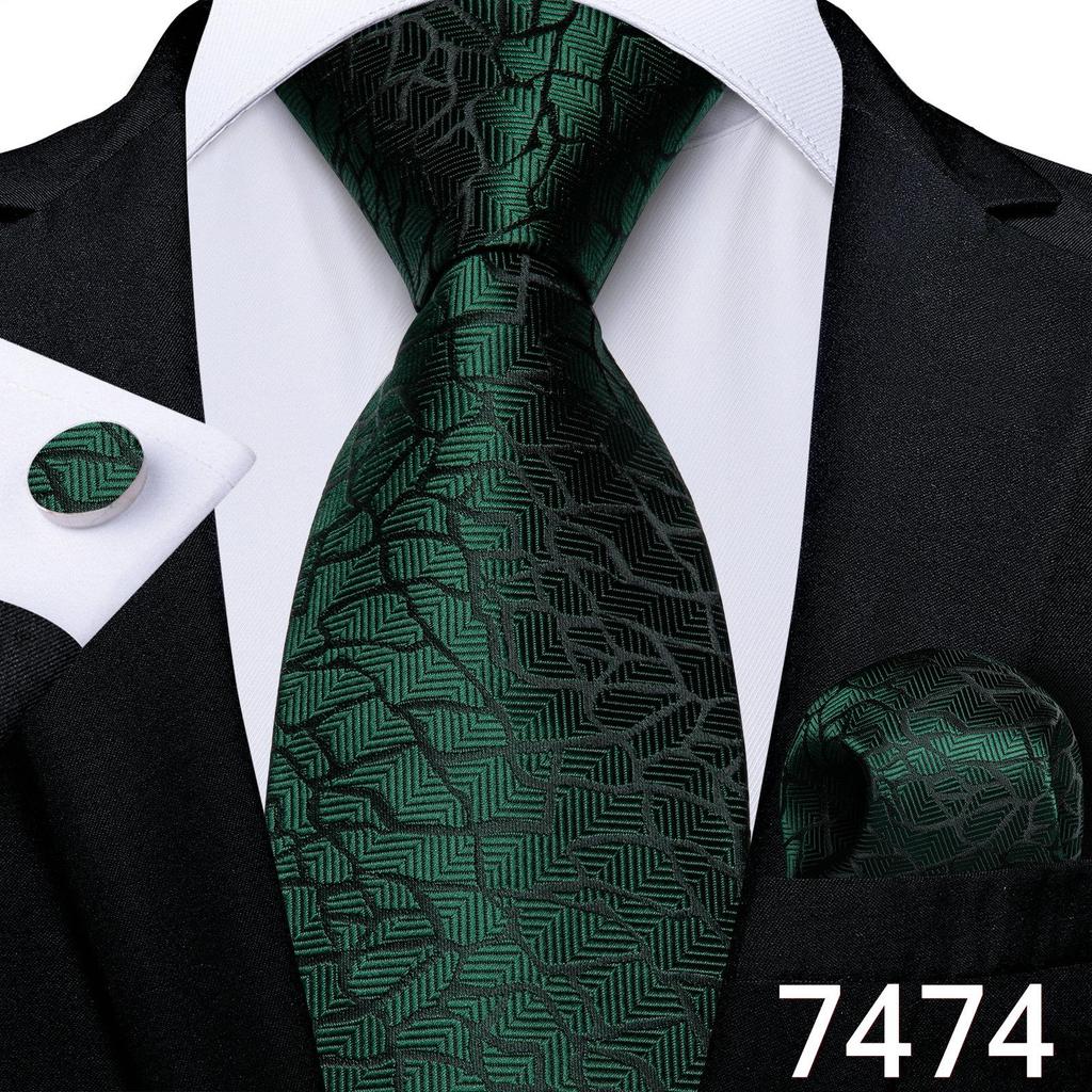 Designer Mens Striped Necktie Set Business Classic Necktie Hanky Cufflinks Set