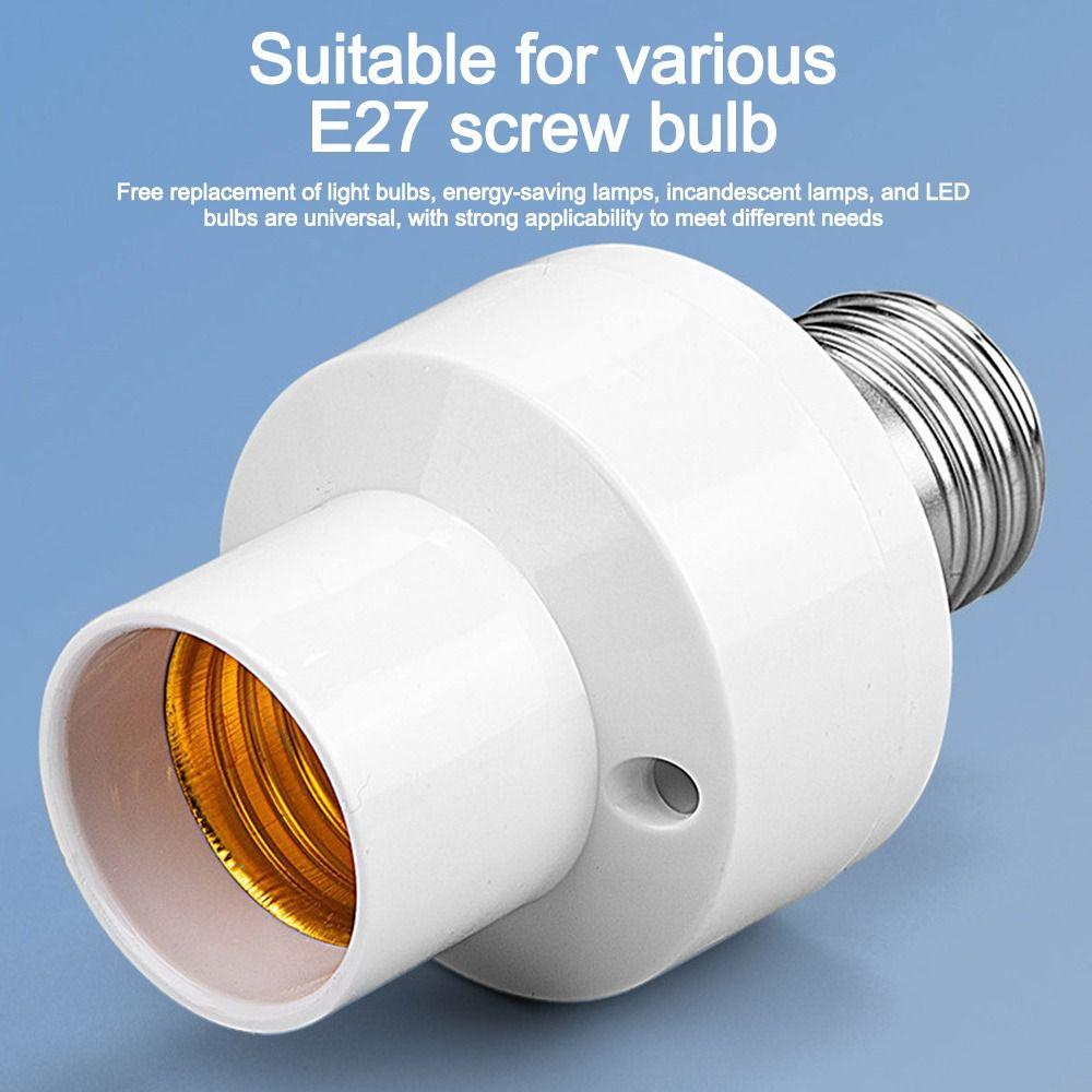 White Sensor Lamp Holder Screw in Induction Light Socket Lamp Socket Adapter Lighting Accessories