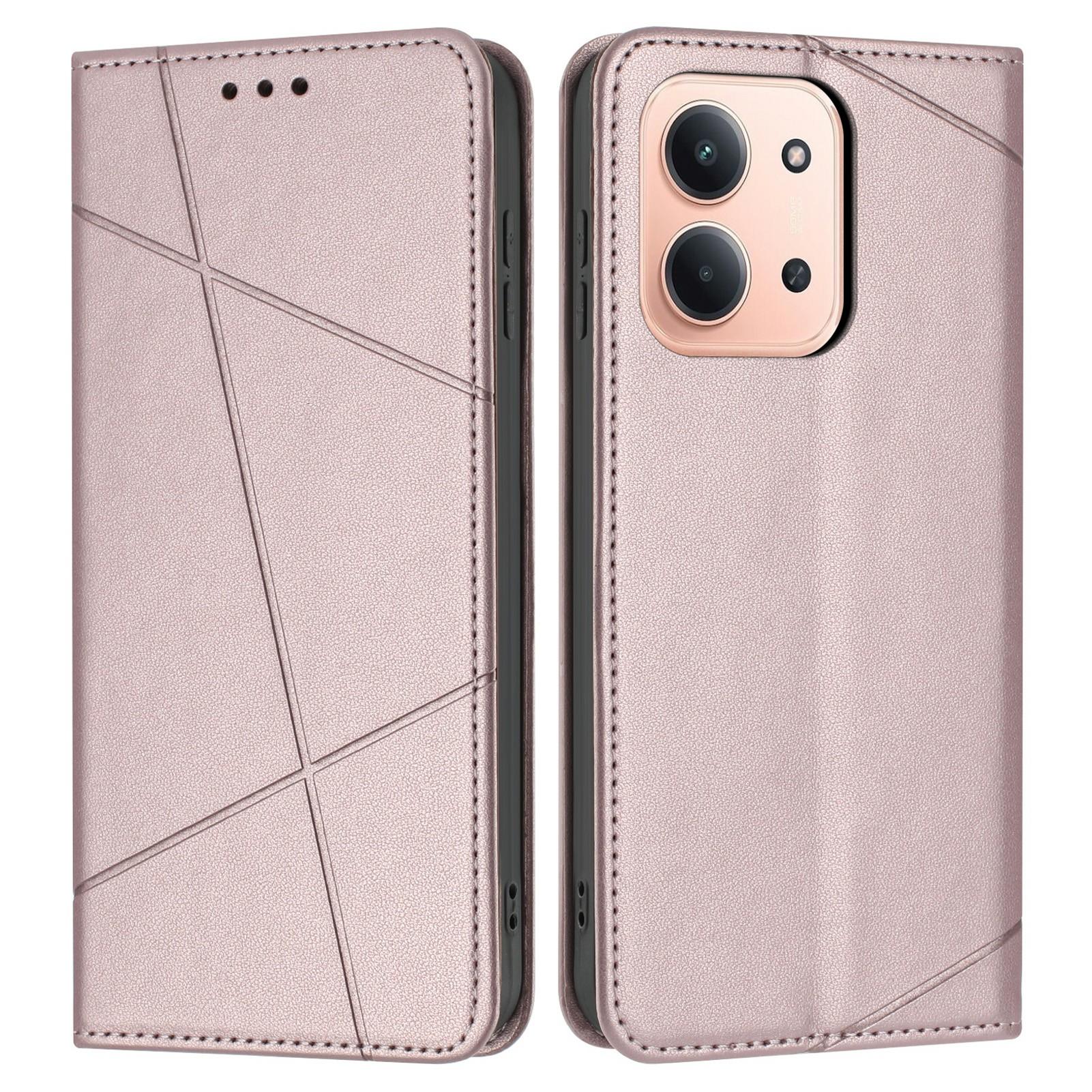 

Wallet Case for Xiaomi Redmi 15C 4G (EU) (173mm)/15C 5G (EU) (173mm)/Poco C85 4G (173mm) Line Imprinted Leather Stand Phone Cover with Wrist Strap