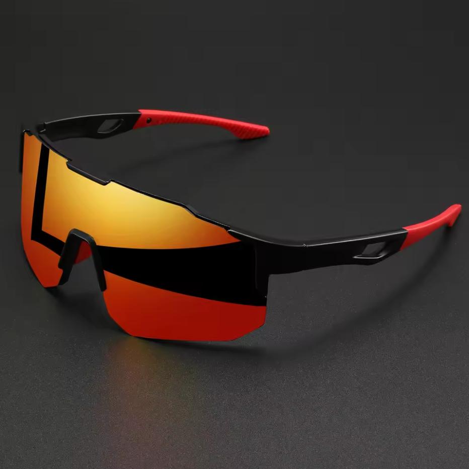 Übergroße Bunte Sportsonnenbrille - Wraparound-Design, UV400 Unisex Komfortpassform für Radfahren, Wandern & Outdoor