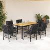 VidaXL Garden Dining Set with Cushions 7 Pcs, Patio Table and Chairs, Outdoor Furniture Terrace, Modern, 3212045