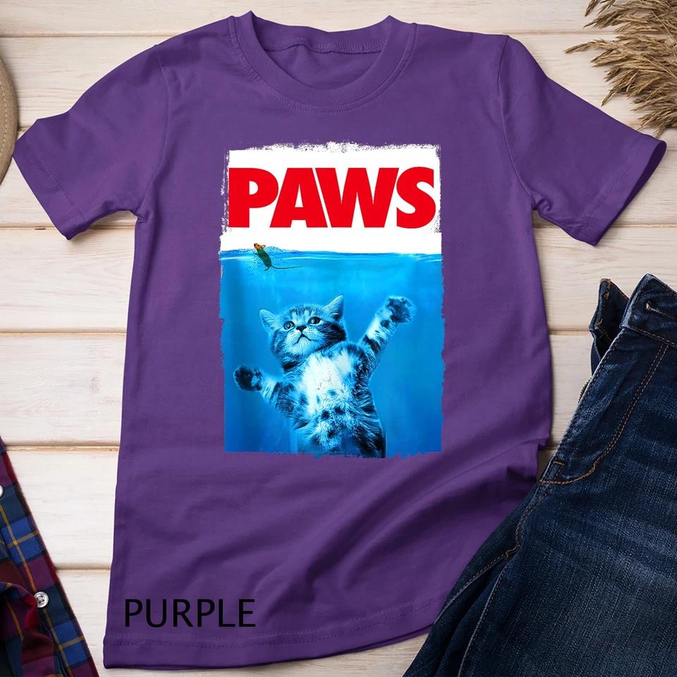 Paws Cat and Mouse Top, Cute Funny Cat Lover Parody Unisex T-shirt 7 3XL