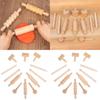 Wooden Pasta Rolling Pin With Textured Surface For Kids Diy Craft And Play