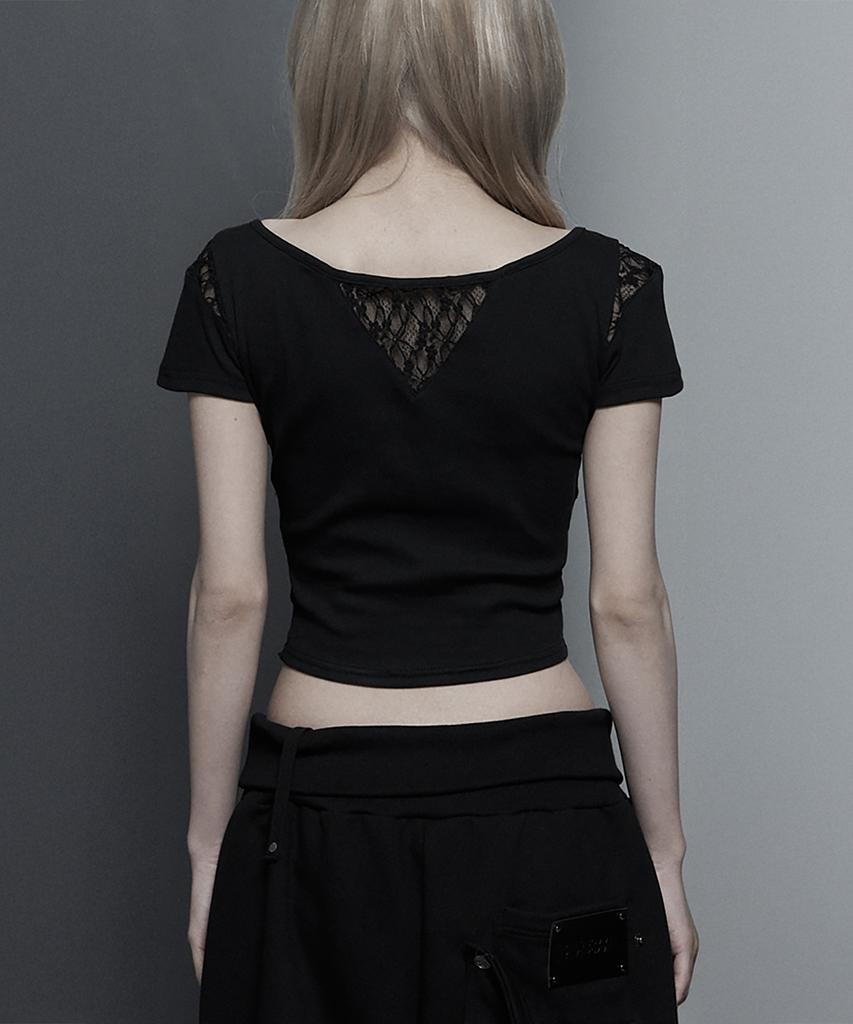 ETRE AU SOMMET Bust Line Pintuck Detail Top (Black)
