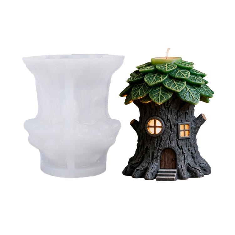 

Christmas Candle Silicone Molds Treehouse Shape Silicone Candle Mould Baking Tool For Handmade Candle Soap Chocolate 1