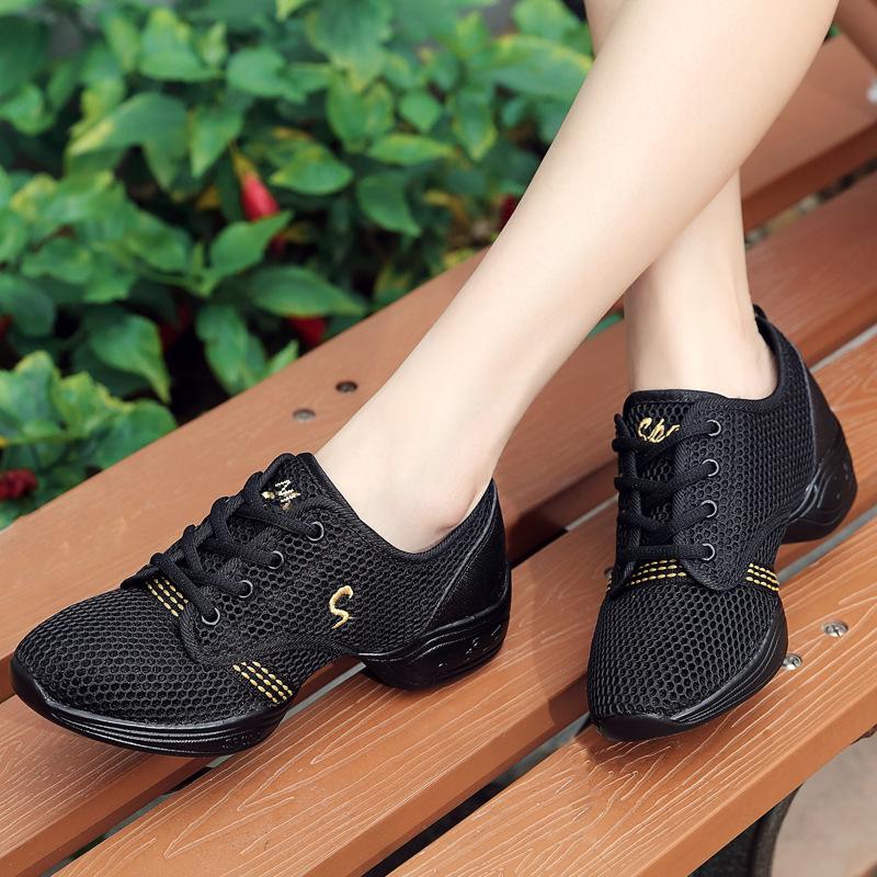 "New Unisex Breathable Mesh Dance Shoes - Soft Sole Jazz & Square Dance for Adults & Kids"