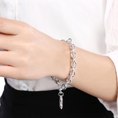Catene di braccialetti a forma di cuore in argento 925 per accessori di gioielli da sposa da donna