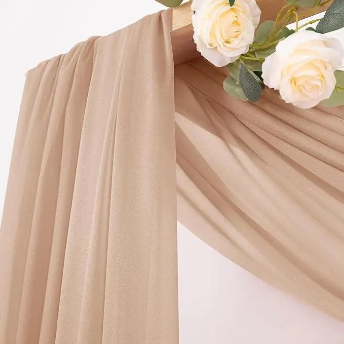 3Pack Set Wedding Arch Drape Fabric Sheer Chiffon Tulle Curtain Draping Backdrop Party Supplies Home Drapery Ceremony Decoration