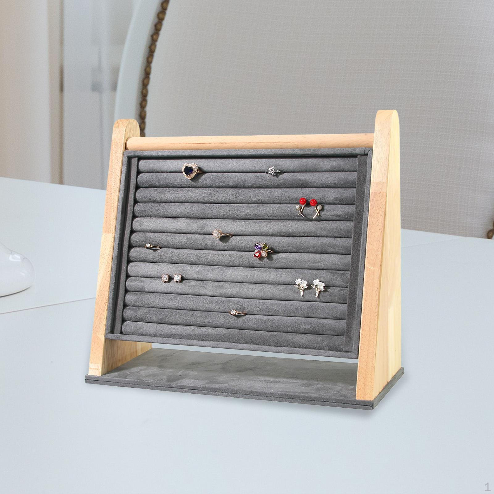 

Elegant Ring Holder and Jewelry Display Stand with Stable Base сірий колір
