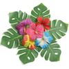 48Pcs Artificial Palm Leaf Flowers Heads Fake Leaf Hawaiian Jungle Beach Theme Birthday Party Dining Table Wedding Decoration
