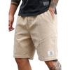 Mens Corduroy Casual Shorts Relaxed Fit Elastic Waistband Summer Lightweight Breathable Shorts with Side Pockets for Daily Wear