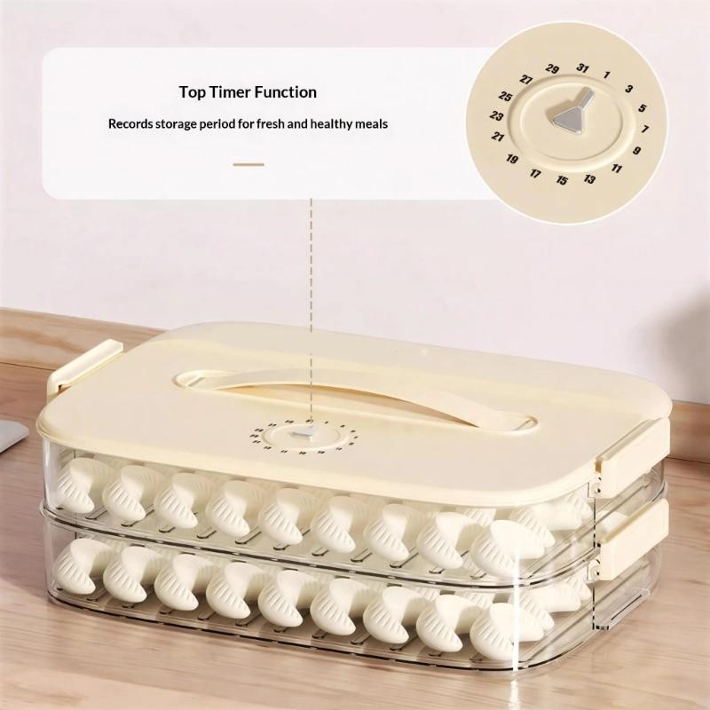Dumpling Organizers Box Featuring Stackable Designs and Easy Cleaning PP Materials for Kitchen Refrigerator Storage