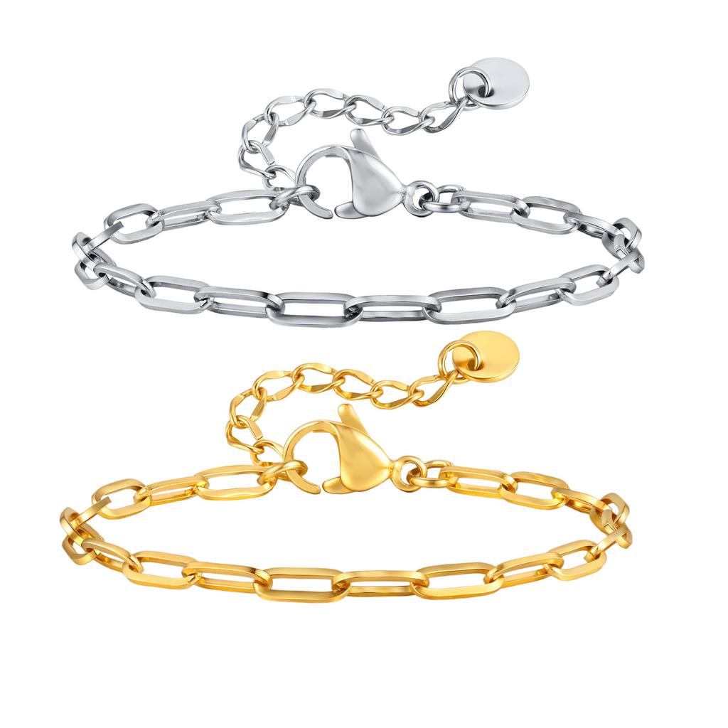 Stainless Steel Flat Cross Chain Bracelet Children'S Br-1515