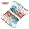 12/24pcs Small Plastic Clothespins with Lanyard Travel Size Towel Socks Drying Clips Essential Household Items