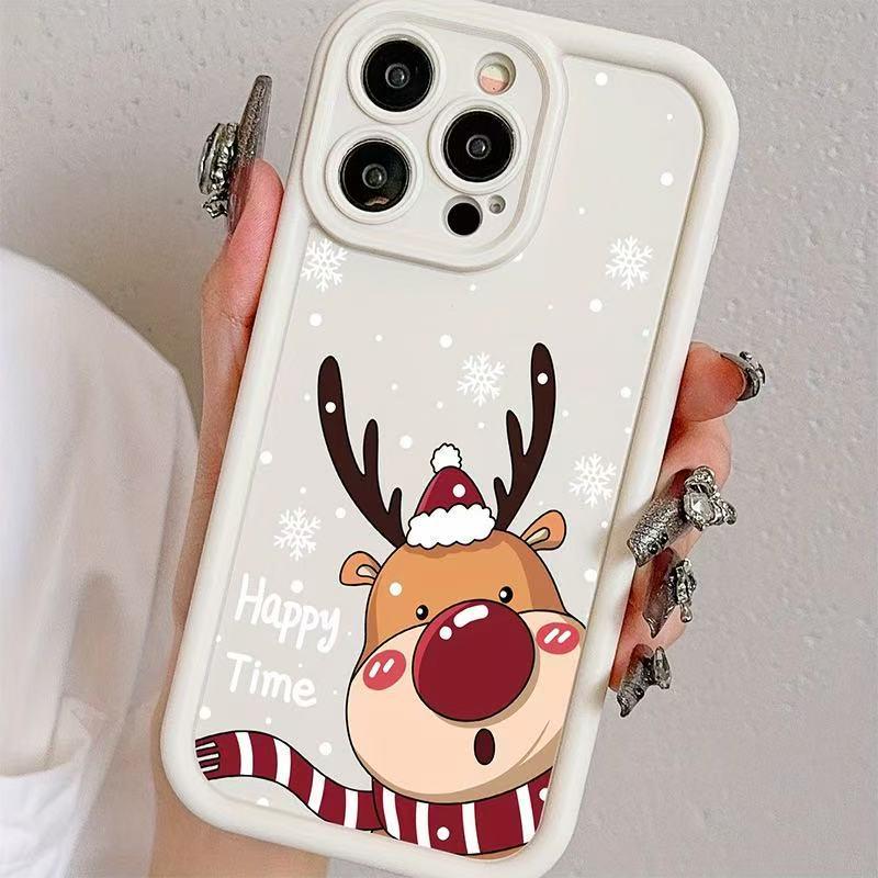 Christmas Elk Thickened Phone Case for iPhone 17/16 Pro Max/15 Pro/14/13/12