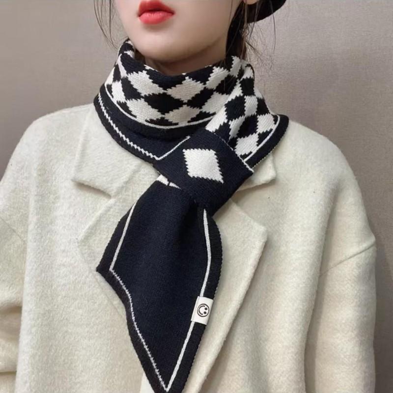 Womens Knitted Triangle Scarf Winter Warmth Stylish Geometric Lightweight Neck Warmer Students