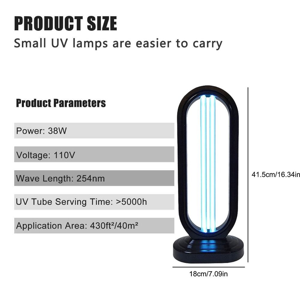 Remote Control Ultraviolet Light 38 W UV Lamp Disinfection Disinfection Device  Kitchen