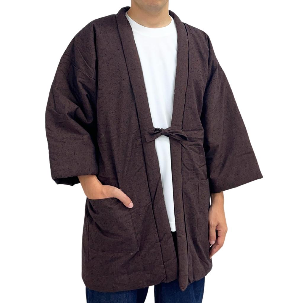 Edoten Cotton Hanten Hanten Kurume Tsumugi Made In One Size Fits All (Hanten), Weave, Japan, Brown,