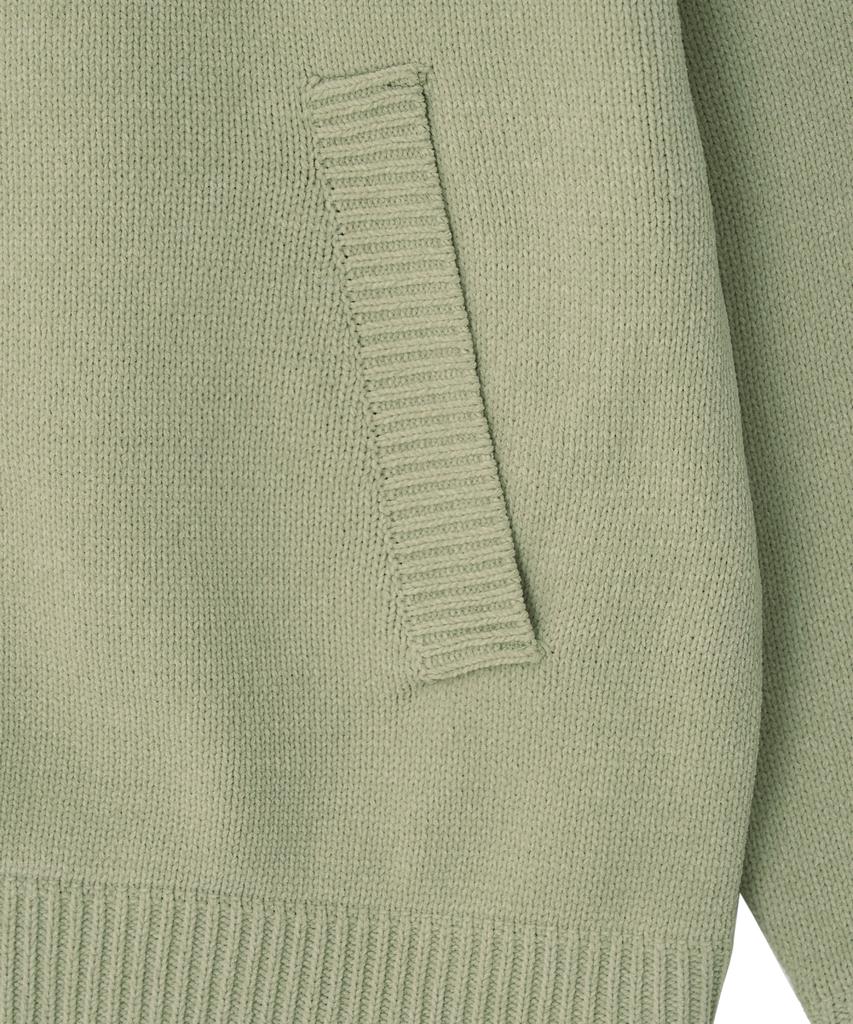 Lee Collared Zip-Up Cardigan Light Green