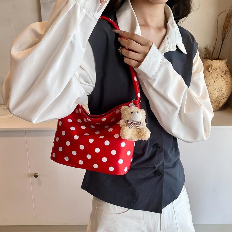Portable Nylon Cloth Polka Dot Bag Women's New Trendy Niche Underarm Bag Fashion Casual Shoulder Bag