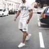Fashionable Men's Summer New Letter Printed Breathable Round Neck T-shirt Shorts Set Outdoor Quick Drying Casual Clothing