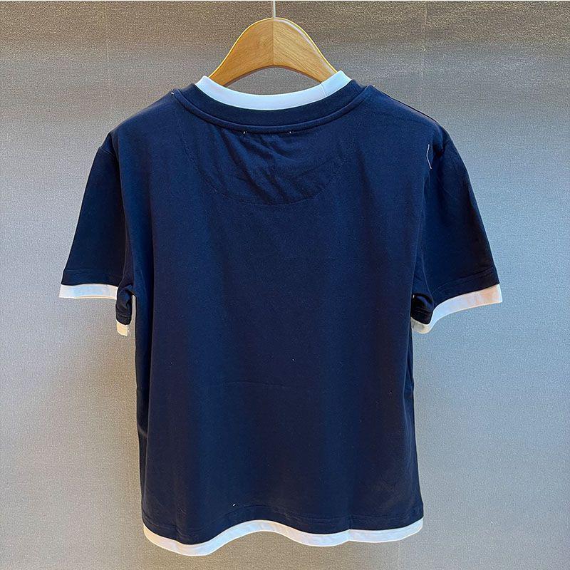 

Nanyou Summer 26 Simple Logo Loose Fit Cotton T-shirt Medium темно-синий