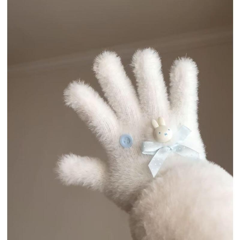 

Высококачественные перчатки в виде кролика Миффи, полностью плюшевые, ветрозащитные, холодостойкие, теплые, полностью закрывающие пальцы