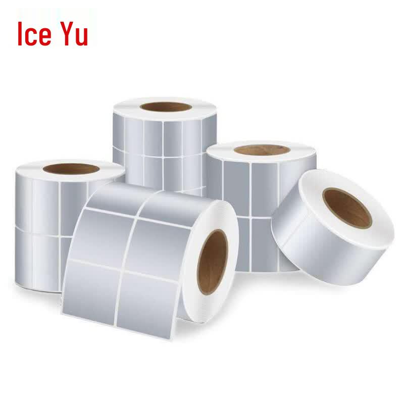 Bingyu Matte Silver Dragon High-Temp Waterproof Barcode Labels 60x40mm