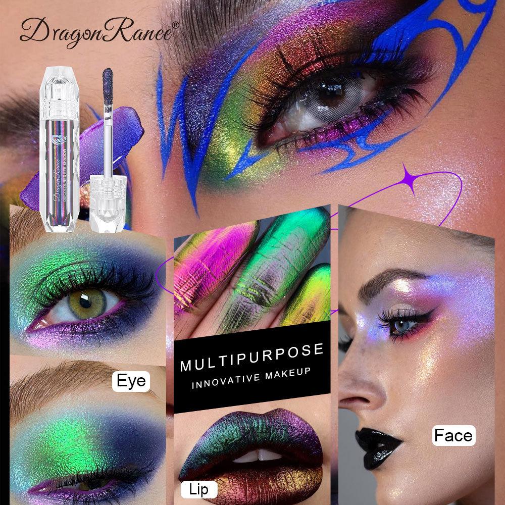 9-Color Chameleon Metallic Lip Gloss Lip Glzae High Shine Long-Lasting Lipstick Coral Tones for Stage & Halloween Makeup