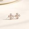 New cross stud earrings women's Japanese and Korean temperament versatile earrings micro-inlaid zircon high-end ear jewelry