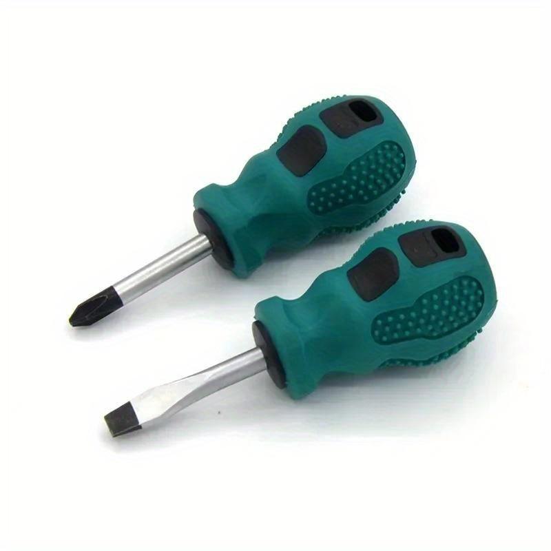 Magnetic Screwdriver Mini Portable Short Shank Screw Driver Rubber Handle Phillips Slotted Screwdriver Repair Hand Tools