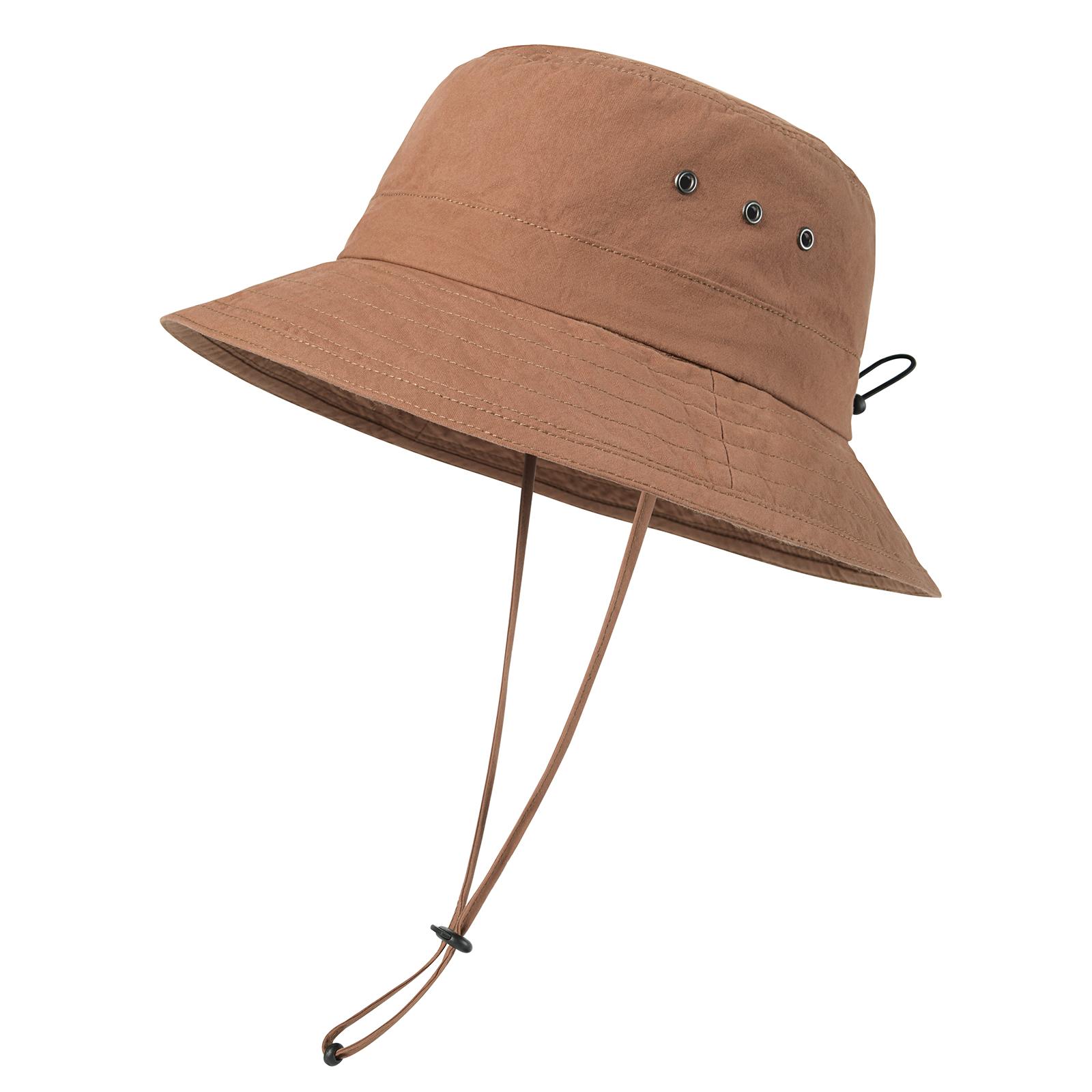 

VOBOOM Men Cotton Washed Bucket Hat Packable Boonie Cap Sun Protection Visor Cap 58-60CM коричневый