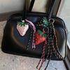 Cute PU Leather Strawberry Bag Pendant Fashion Nylon Rope Backpack Handbag Hanging Bags Accessories