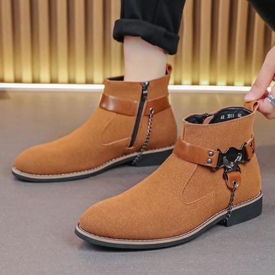 Mode Herbst und Winter Neue Herren Chelsea Boots Schwarz Braun Matt High Top Schuhe Lässige Mode Kurze Stiefel Größe 38-48 Herrenstiefel
