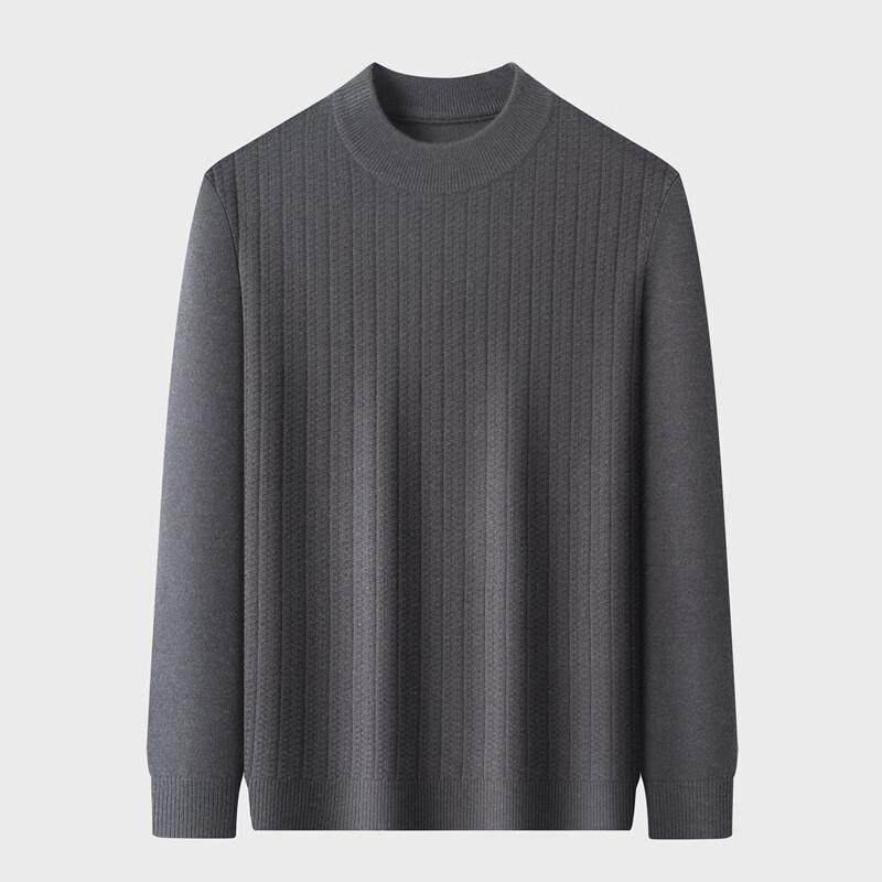 Yiliteng Men's Lambswool Blend Thickened Pullover Sweater