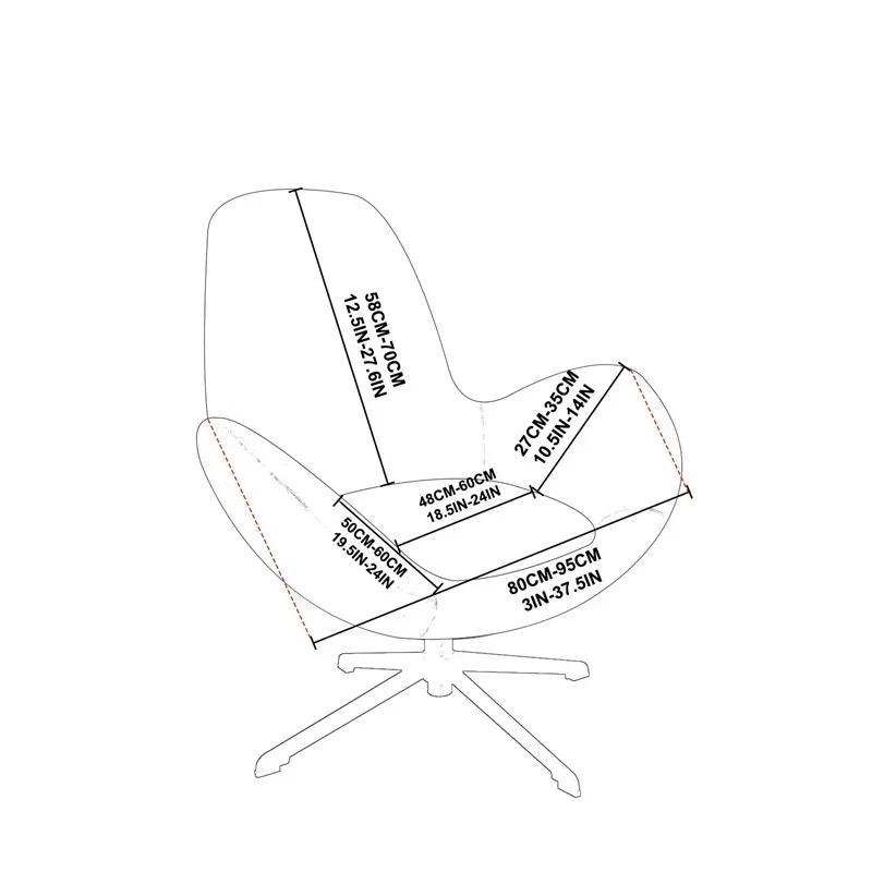 1Pc Velvet Swivel Armrest Curved Back Chair Furniture Covers Stretch Wingback Dining Chair Furniture Cover Living Room Area Household Office Desk