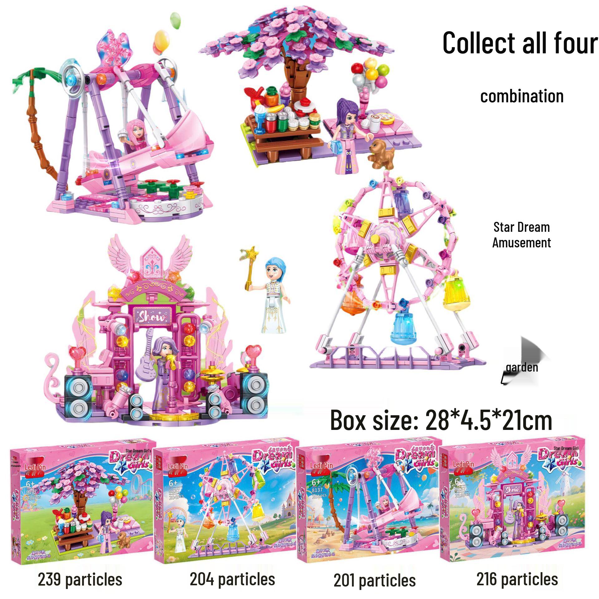 

Конструктор Парк развлечений Звездная мечта: Серия для девочек, совместимая с LEGO - Развивающие игрушки в подарок для детей 28*4.5*21cm Single Box Price