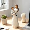 Versatile Modern Room Ornament Faceless Mother And Child Figurine, Heartwarming Resin Statue, Compact Sculptures for Entryway Minimalist Sculpture