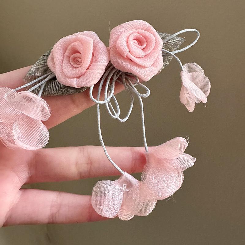 Super fairy atmosphere smart exquisite flower accessories beautiful earrings ins wind gentle fairy air playful smart versatile