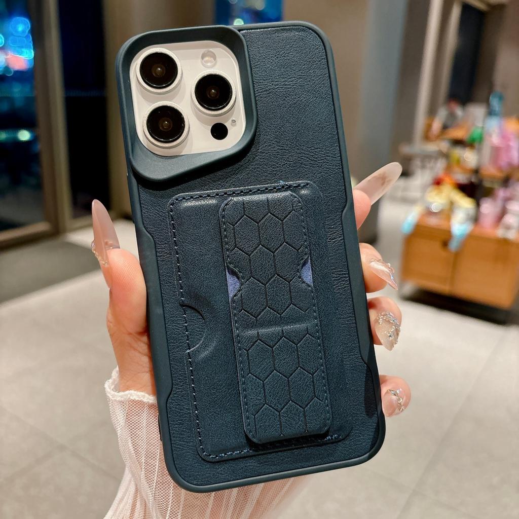 Luxury Credit Card Holder Slot Bag Stand PU Leather Phone Case For iPhone 17 16 15 14 13 12 11 Pro Max Pocket Fold Bracket Cover